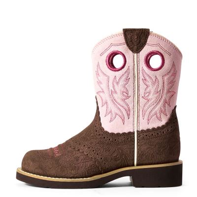 Ariat Fatbaby Cowboy - Western Laarzen Bruin / Roze Kinderen - 10233-357